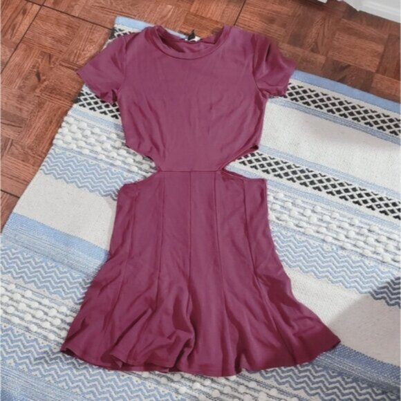 Plum Fit and Flare Mini Tennis Cutout Dress- M - Picture 10 of 10